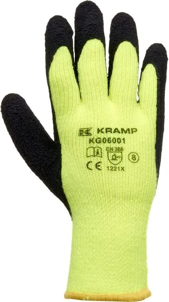 Kramp - KG0600109 - Yellow Nylon Work Gloves 25.3 CM Long Size 9/L Protect by Kramp