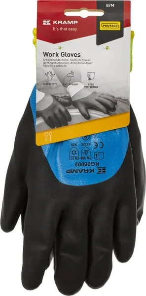 Kramp - KG0600209 - Black Polyester/Acrylic Work Gloves 25 CM Long Size 9/L Protect by Kramp