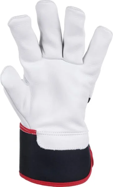 Kramp - KG0600311 - Work Gloves Made of Black and White Leather/Cotton Size 11/2XL Protect by Kramp