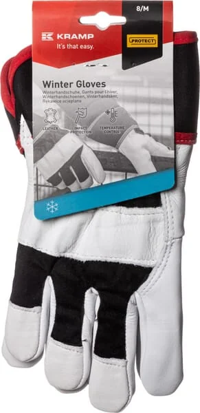 Kramp - KG0600311 - Work Gloves Made of Black and White Leather/Cotton Size 11/2XL Protect by Kramp