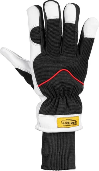 Kramp - KG0600408 - Work Gloves Made of Black and White Leather/Spandex Size 8/M Protect by Kramp