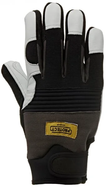 Kramp - KG0600711 - Work Gloves Black-Red-White Leather/Spandex/Neoprene Size 11/2XL Protect by Kramp