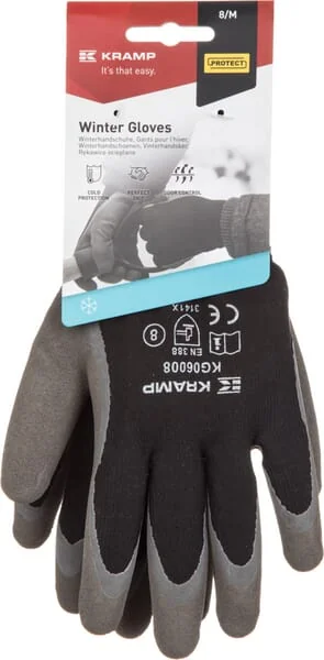 Kramp - KG0600811 - Black Polyester Working Gloves 28 cm Long Size 11/2XL Protect By Kramp