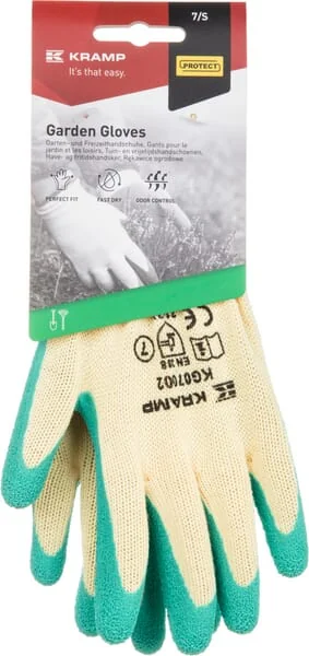 Kramp - KG0700207 - Yellow Latex-Coated Working Gloves 23 cm Long Size 7/S Protect By Kramp