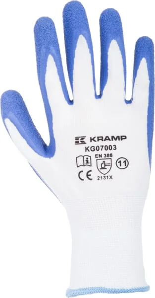 Kramp - KG0700311 - White Polyester Working Gloves Size 11/2XL Protect By Kramp