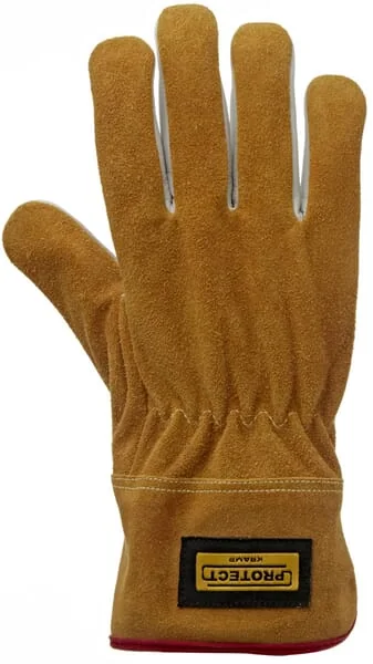 Kramp - KG0800111 - Yellow-White Leather Working Gloves Size 11/2XL Protect By Kramp