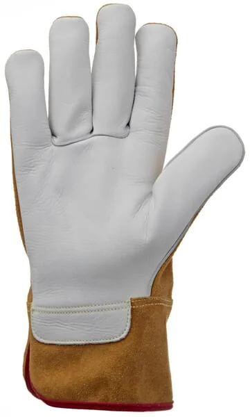 Kramp - KG0800112 - Yellow-White Leather Working Gloves Size 12/3XL Protect By Kramp
