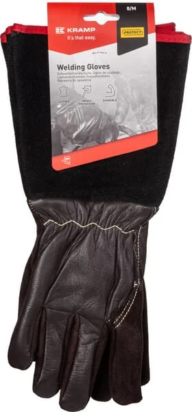 Kramp - KG0800411 - Welding Gloves Made Of Black Leather Size 11/2XL Protect By Kramp