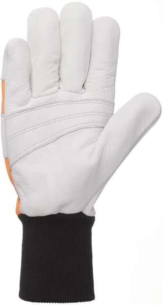 Kramp - KG0900111 - Gloves Orange-Black-White Leather/Polyamide Size 11/2XL Protect Forestry by Kramp