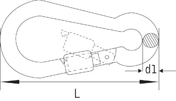 Kramp - KH09S - Carabiner Hook Screw 90mm