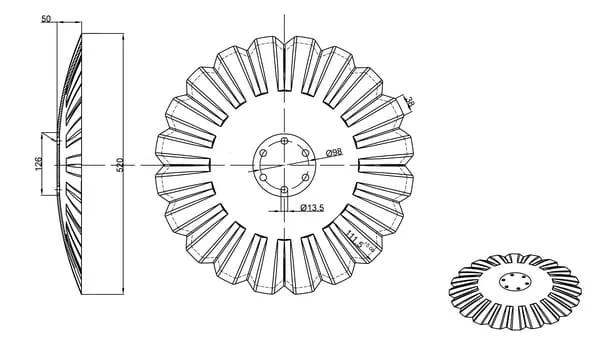Kramp - KM060305N - Aggressive Harrow Disc 520x5