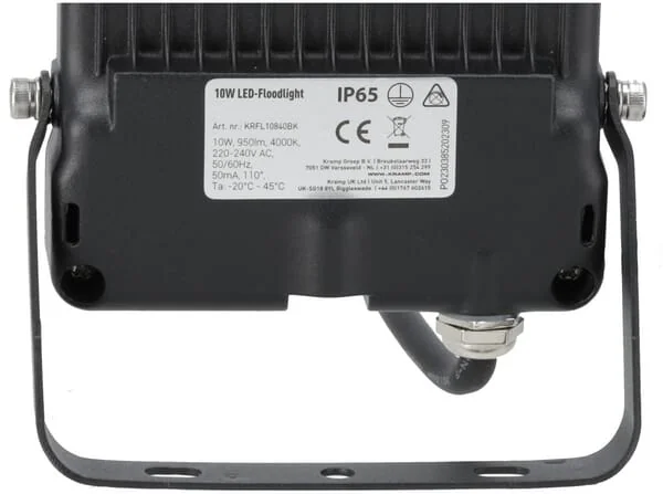 Kramp - KRFL10840BK - LED Floodlight, 10W, 4000K