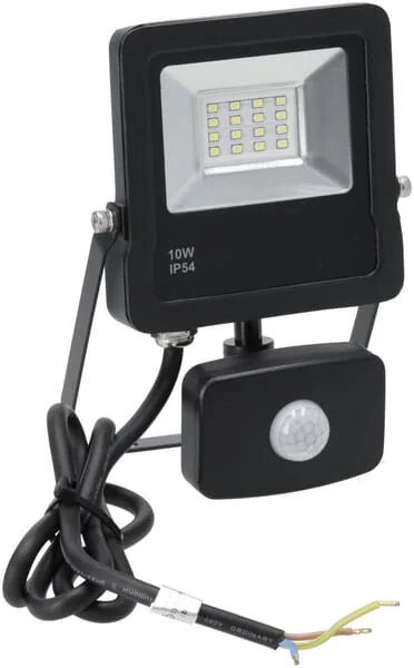 Kramp - KRFL10865SBK - LED Floodlight, 10W, 6500K Sensor