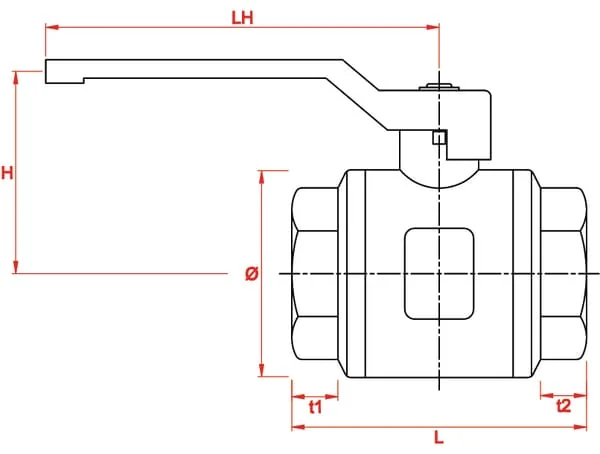 Kramp - KS38FKR - Ball Valve BSP 2x Female 3/8" + SS Handle