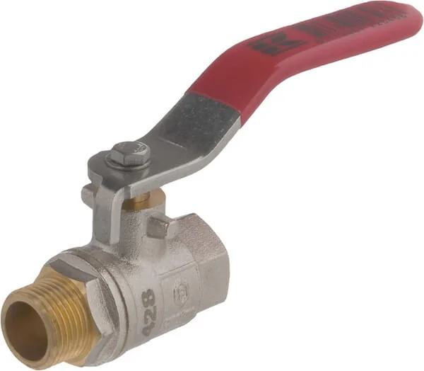 Kramp - KS38MKR - Ball Valve BSP Fem./Male 3/8 + SS Handle