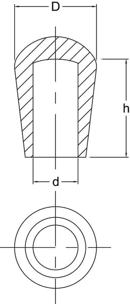 Kramp - KS51110 - Conical Furniture Cap 1/2" (12.7)