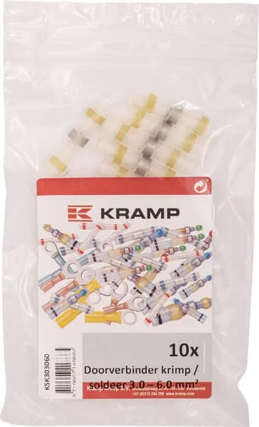 Kramp - KSK303060 - Butt Connector, Yellow, 4-6mm² 42mm Diameter 6mm (10x)