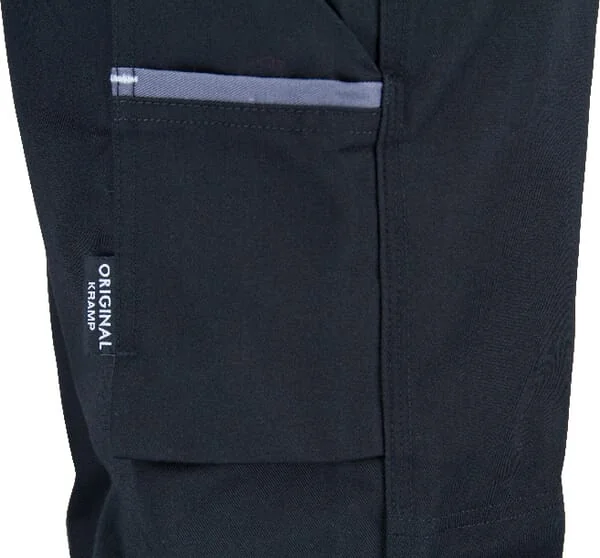 Kramp - KW102030089075 - Work Pants, Unisex, 2xs, W26-30", Black/Grey, Kramp Original