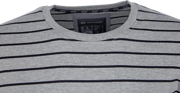 Kramp - KW207821068066 - Shirt, Size 4XL/50, Long Sleeves, Striped, Gray-Black, Kramp Technical