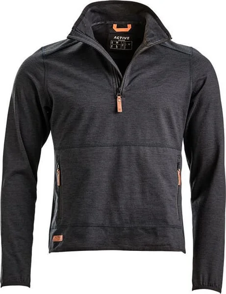 Kramp - KW5011001811050 - Men's 1/2 Zip Fleece Shirt, Dark Grey M