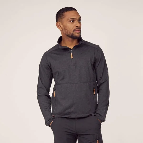 Kramp - KW5011001811066 - Men's 1/2 Zip Fleece Shirt, Dark Grey 4XL