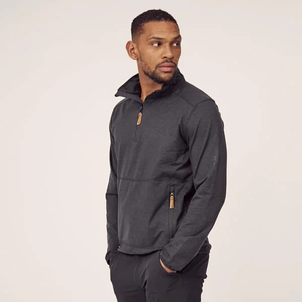 Kramp - KW5011001811066 - Men's 1/2 Zip Fleece Shirt, Dark Grey 4XL