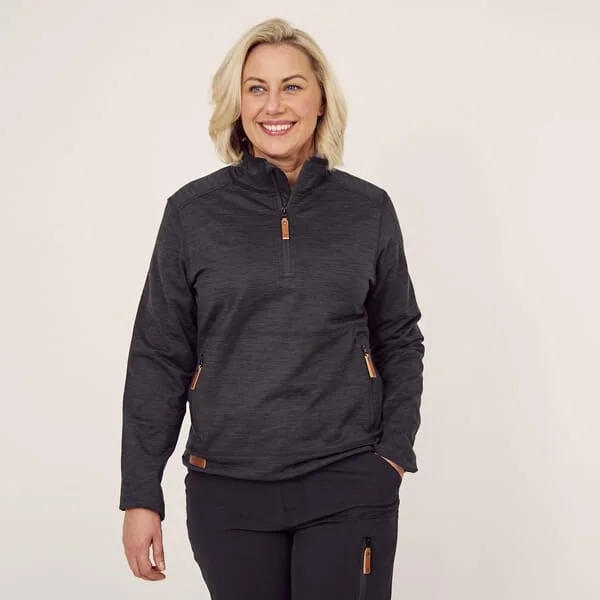 Kramp - KW5011101811046 - Women's 1/2 Zip Fleece Shirt, Dark Grey XS