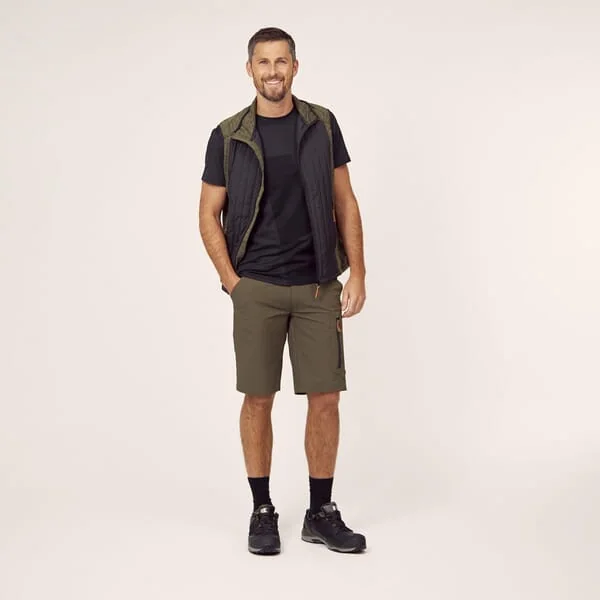 Kramp - KW502845002098 - Shorts, Men's, L, Active Stretch, Olive