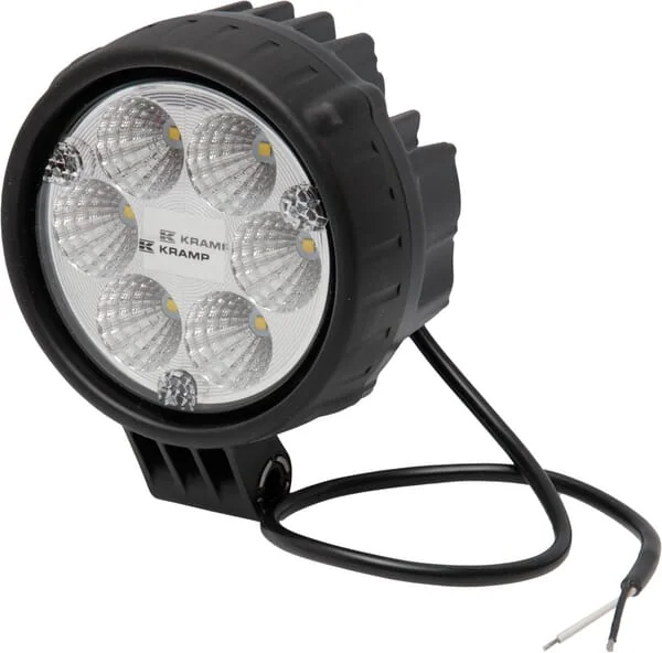 Kramp - LA10009 - LED Work Light, 24W, 1500LM, Round, 10/30V, Diameter 117mm, Flood, 6 LED's, Kramp