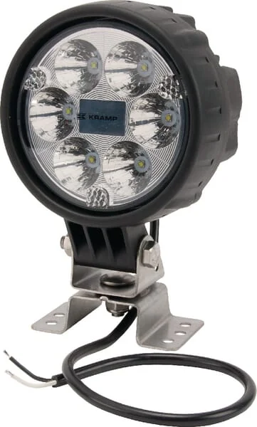 Kramp - LA10015 - Work Light LED, 25W, 2000lm, Round, 10/30V, Diameter 117mm, Spot Beam, 6 LEDs, Kramp
