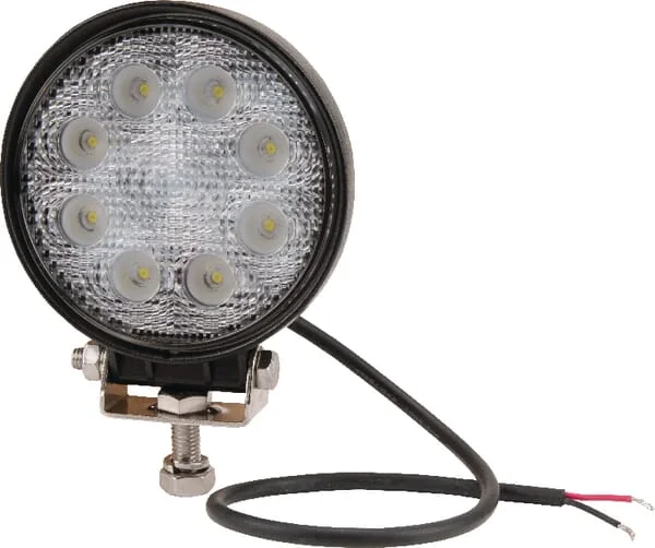 Kramp - LA10025 - LED Work Light, 24W, 1920LM, Round, 10/30V, Diameter 110mm, Flood, 8 LED's, Kramp
