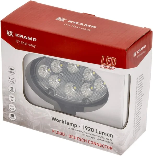 Kramp - LA10085 - Work Light LED Oval White Deutsch Plug Flood