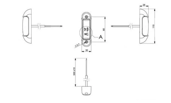 Kramp - LA103165 - Markierungsleuchte LED Rot/Weiss