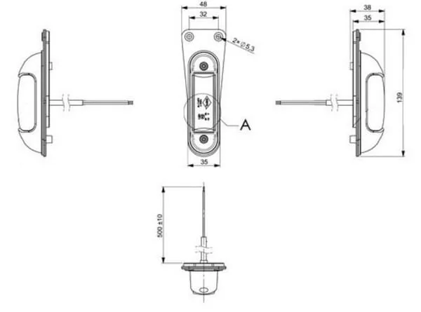 Kramp - LA103166 - Marker light RED -WHITE LED