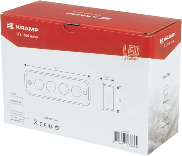 Kramp - LA10431 - Work Light LED, 20W, 1750LM, Rectangular, Kramp