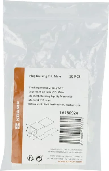 Kramp - LA180924 - Plug Housing 2 Pole, Male
