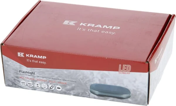 Kramp - LA20007 - Light Bar LED, 90W, 12-24V, Amber, Magnetic, 248x171x55mm, 30 LEDs, Kramp