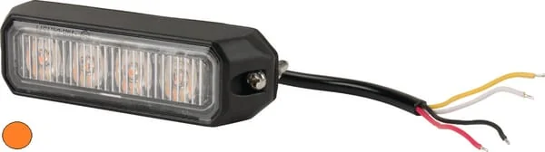Kramp - LA20013 - Warning Light LED, 12W, 12-24V, Amber, Bolt On, 96x28x19mm, 4 LEDs, Kramp