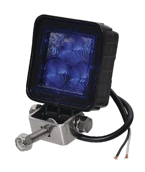 Kramp - LA22817B - LED Work Light, 8W, 720lm, Square, 10/12/36V, Blue, 70x70mm, Flood