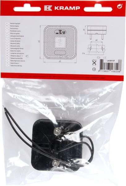 Kramp - LA30137 - Marker Light LED, Square, 12-24V, 65x65x28mm