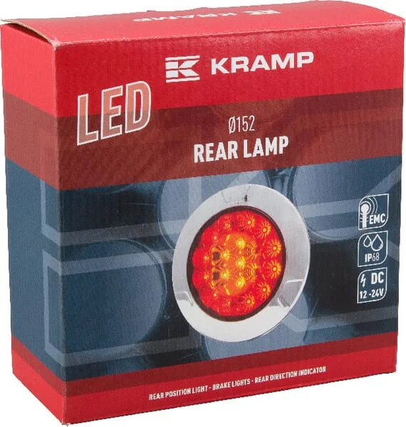 Kramp - LA40003 - Multifunction Rear Light LED, Round, 12-24V, Diameter 152mm