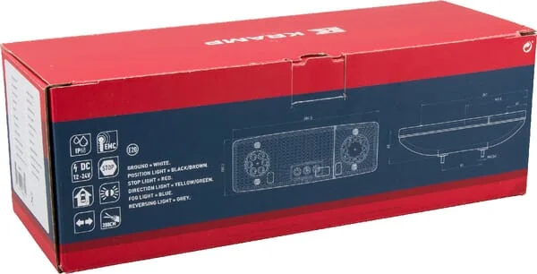 Kramp - LA40017 - Multifunction Rear RH Light LED, Rectangular, 12-24V, 287.5x100.5x65mm, Kramp