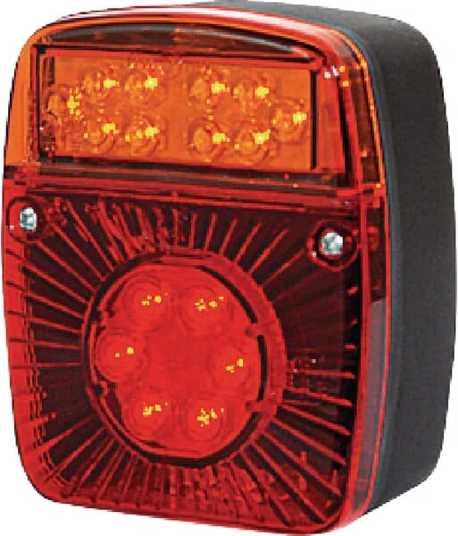 Kramp - LA40022 - Multifunction Rear Light LED, Square, 12-24V, 121x101x56mm, 5-Pin