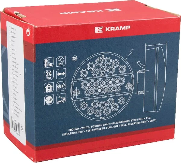 Kramp - LA40037 - Multifunction Rear Light LED, Round, 24V(integrated resistance), Diameter 142mm