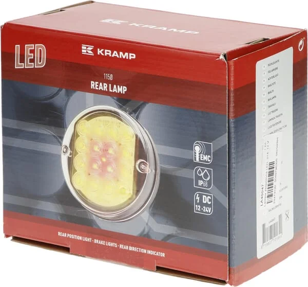 Kramp - LA40047 - Multifunction Rear LED Light, Round, 12-24V, Diameter 115mm