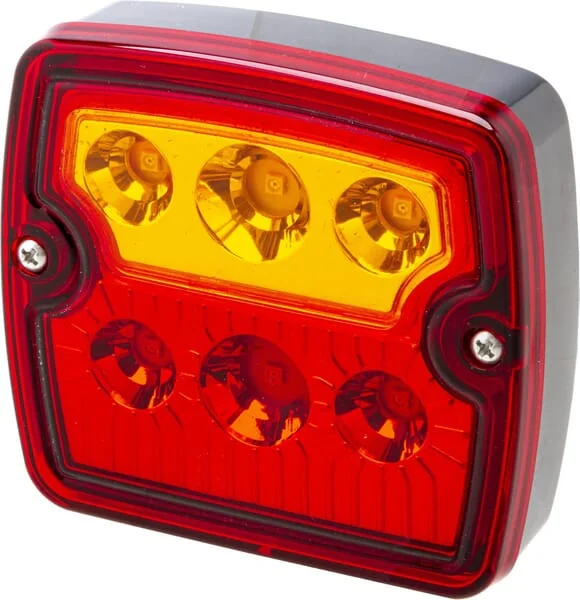 Kramp - LA40061 - Rear LED Light, Square, 12/24V, Red/Orange, 105.4x29.5x97.4 mm, 6 LED Diodes