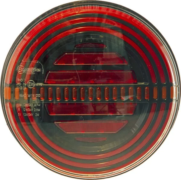 Kramp - LA40072 - Multifunction Rear Light LED, Round, 12V (Integrated Resistance), Diameter 142mm, Kramp