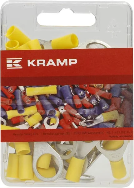 Kramp - LA9170KR - Ring Connector, Yellow, 4-6mm² Diameter 12mm 50 Pcs