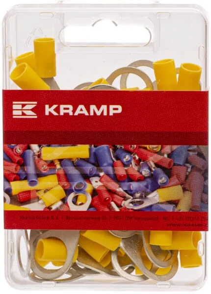 Kramp - LA9170KR - Ring Connector, Yellow, 4-6mm² Diameter 12mm 50 Pcs