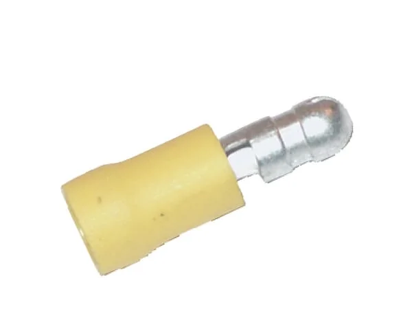Kramp - LA9220KR - Bullet Connector Male, Yellow, 4-6mm² 5mm 50 Pcs
